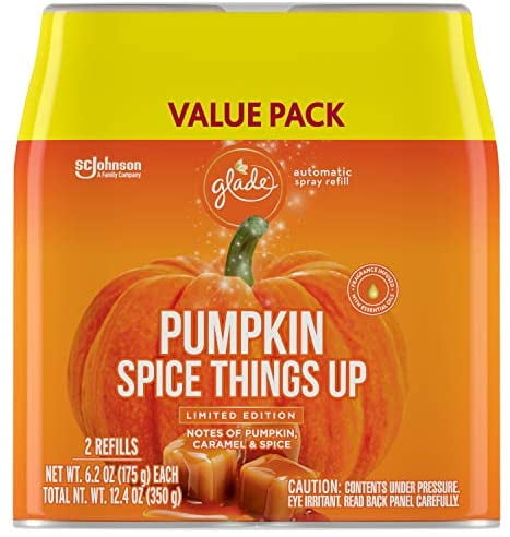 Automatic Spray Refill, Air Freshener for Home and Bathroom, Pumpkin Spice Things Up, 12.4 Oz, 2 Count