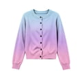 thumbnail image 4 of Cethrio Girls Knitted Cardigans, Gradient Color Button Front Fall Winter Long Sleeve Fall Winter Sweater Size 5-6 Years Blue, 4 of 5