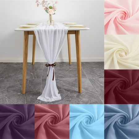 

Bcloud Dinning Mat Exquisite Workmanship Multi-used Polyester Chiffon Wedding Banquet Table Runner for Party