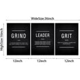 thumbnail image 6 of Motivational Grind Grit Leader Wall Art, Canvas Painting Wall Decor Inspirational Posters Prints for Living Room Bedroom, Office Decor, Gallery-Wrapped Canvas Art Set Framed Easy Hang- 12"Wx16"Hx3PCS, 6 of 6