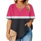 thumbnail image 5 of Xuyuer Women's Casual V-Neck Short Sleeve Loose Blouse, Retro Floral Print, 5 of 6