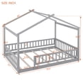 thumbnail image 5 of Tamaño completo cama de madera casa cama marco con cerca, para niños, adolescentes, niñas, niños, 5 of 5