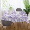 thumbnail image 5 of WOBOGO A Pattern with Pale Purple Daisies Square Tablecloth 60×108in Polyester Fabric Tablecloth Washable Dust Resistant Wrinkle Resistant, 5 of 9
