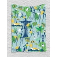 thumbnail image 1 of Carnival Tapestry, Traditional Items in Colors of Brazil Symbolic, Wall Hanging for Bedroom Living Room Dorm Decor, 40"W X 60"L, Fern Green Dark Sky Blue Mustard Pale Seafoam, by Ambesonne, 1 of 2