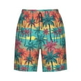 thumbnail image 7 of Disketp Men's Swim Trunks Hawaiian Breathable Surf Beach Swimsuits Mesh Lining Beach Shorts with Pockets-Hawaii Palms, 7 of 7