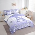 thumbnail image 3 of Homewish Girly Purple Letter A Bedding Comforter Set 7pcs, Romantic Glitter Diamond King Bedding Sets, Teens Kids Girls Women Reversible Bed Sheets, Breathable Home Decor, 3 of 7