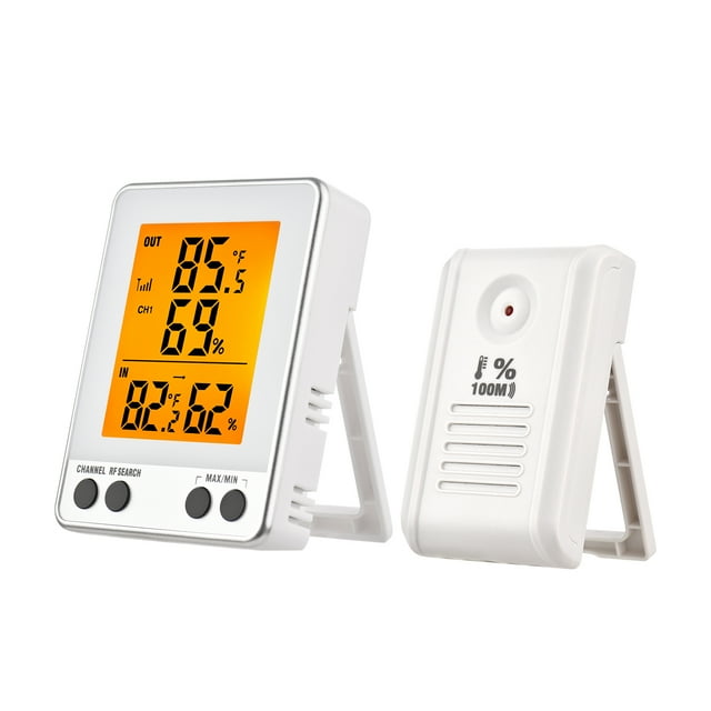 Termómetro Termohigrómetro De Exterior Digital Exterior Con Sensor Remoto De 328 Pies/ 100 M De Retroiluminación Termómetro De Luz De Humedad Monitor De Humedad De Temperatura