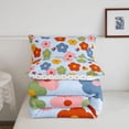 thumbnail image 5 of Homewish Cute Cartoon Flowers Queen Comforter Set,Romantic Floral Comforter Sets Queen,Blue Red,Polkadot Reversible,3 Pieces,1 Comforter and 2 Pillowcases, 5 of 7