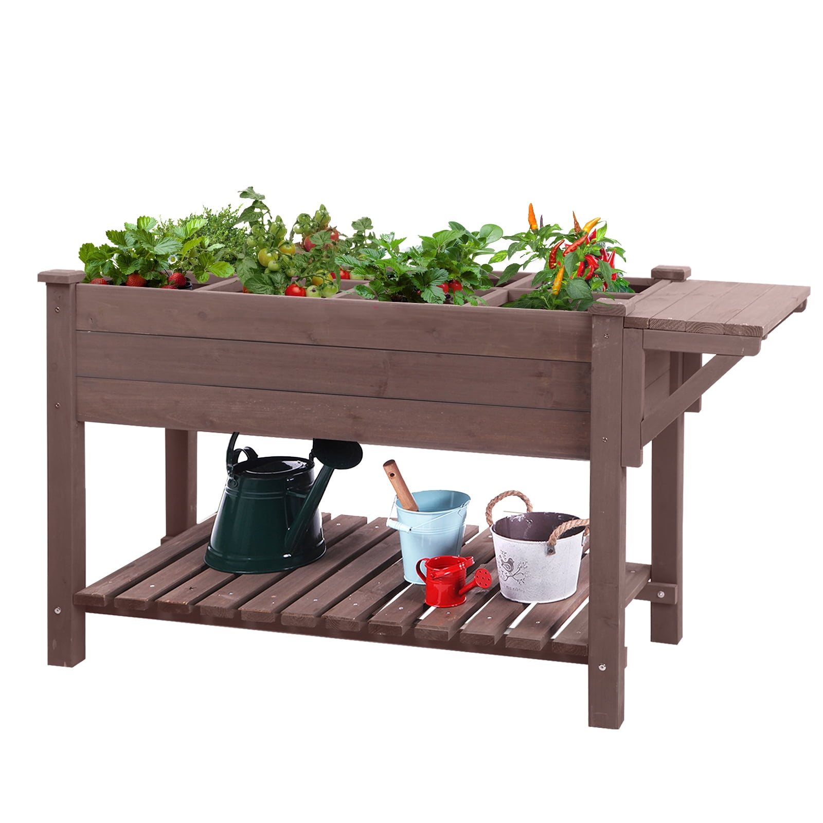 Raised Garden Bed Elevated Wood Planter Box Stand Outdoor