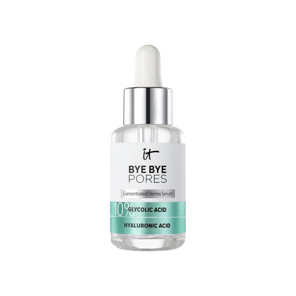 It Cosmetics Bye bye Pores, Serum, Suero Facial con Ácido Glicólico al 10% Minimiza los Poros en 1 Semana y Exfolia Suavemente y Refina la Textura de la Piel con Ácido