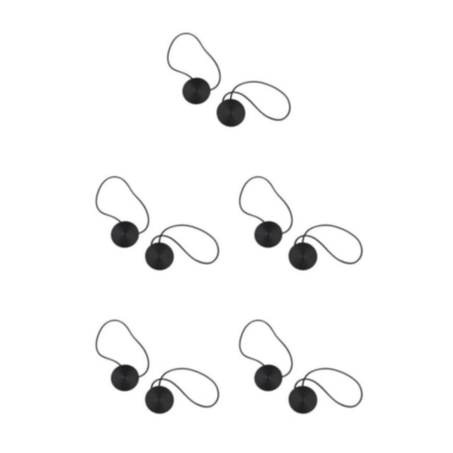 yingyy 1/2/3/5 2 Pieces Curtain Tieback Round Polyester Replacement Simple Style Household Kitchen Sunshade Drape Fixing Fastener Black 5PCS