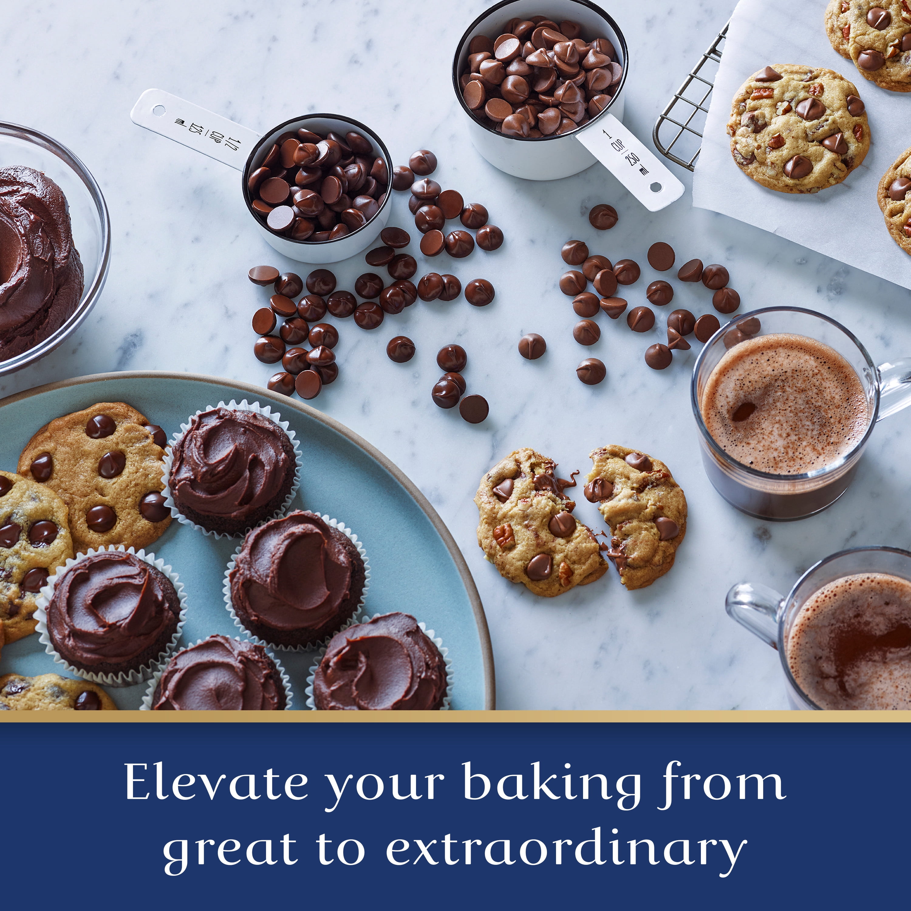 GHIRARDELLI 100% Cacao Unsweetened Chocolate Chips for Baking, Premium Baking Chips, 8.5 OZ Bag