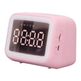 thumbnail image 4 of Despertador Radio Tarjeta TF Bling Bling Reproductor de música luz nocturna LED rosa, 4 of 12