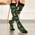 thumbnail image 5 of FREEAMG 1 Pair Dinosaurs Pattern Compression Socks 20-30mmHg Knee High Women Socks Tube Athletic Stockings for Men Sport Soccer Running Cycling Medical Nurse Winter Travel, 5 of 7