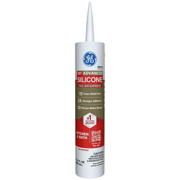 Sellador de silicona GE Advanced para cocina y baño, 300 ml, color blanco