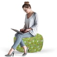 thumbnail image 2 of Cattle Pouf Cover with Zipper, Green Background with Cartoon Cattle Animals as Sheep Pig Chicken Rooster and Cow, Soft Decorative Fabric Unstuffed Case, 30" W X 17.3" L, Multicolor, by Ambesonne, 2 of 5