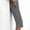 A_ Gray, variant on Women's Summer Casual Solid Capri Pants Elastic Waist Button Slit Cropped Green XXXXXL