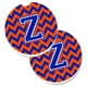 Carolines Treasures CJ1044-ZCARC Lettre Z Chevron Orange & Bleu Ensemble de 2 Porte-Gobelet Coaster de Voiture – image 1 sur 1