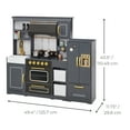 thumbnail image 3 of Teamson Kids Wooden Play Kitchen Set for Toddlers Ages 1-6 – Realistic Little Chef Playset with Ice Dispenser, Microwave & Accessories, Gray, 3 of 11