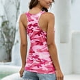 thumbnail image 4 of Uhndy Sexy Tank Tops For Women Plus Size Round Neck Camouflage Print Sleeveless Vest Casual Loose Summer T Shirt Tops Pink XXXXXL, 4 of 5