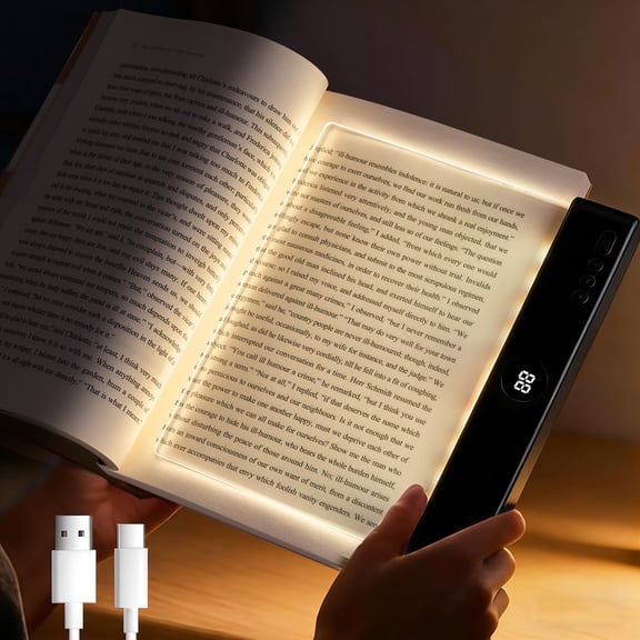 Lumalit Book Light, Led Reading Clip On Book Light Rechargeable, 2026 Upgraded Flat Night Light with 3 Colors & Timer Lamp, Stepless Dimming Anti-Glare Intelligent Design, Reading in Bed