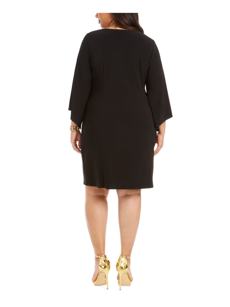 MSK Womens Black Fringed 3/4 Sleeve V Neck Knee Length Party Faux Wrap Dress 3X - Walmart.com MSK Womens Black Fringed 3/4 Sleeve V Neck Knee Length Party Faux Wrap Dress 3X - Walmart.com