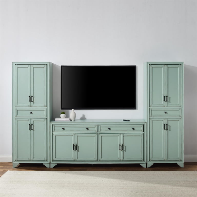 Crosley Furniture Tara 3Pc Sideboard And Pantry Set in Distressed