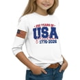 thumbnail image 3 of CCRFTGI American 4th of July Shirts for Kids Girls Size 7 3/4 Sleeve Funny 250 anniversary&nbsp;usa flag Summer Freedom Tunic Blouses Patriotic Girls Fashion Tee Tops White 12-13 Years, 3 of 5