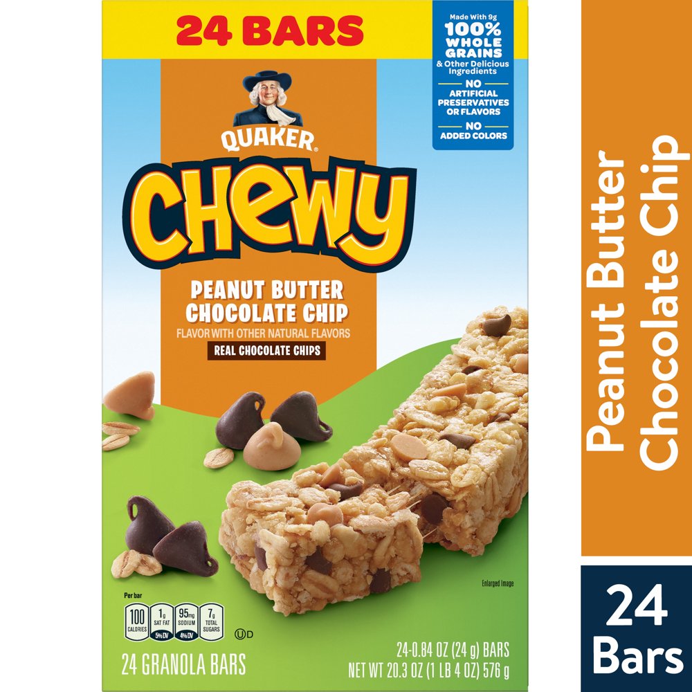 Quaker Chewy Granola Bars, Peanut Butter Chocolate Chip (24 Pack