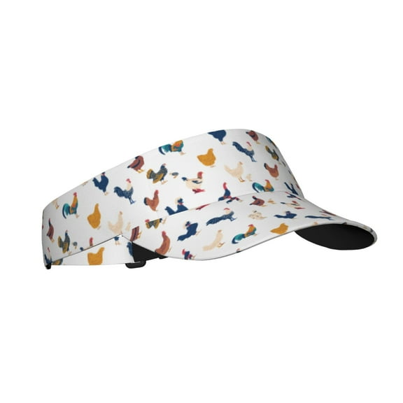 Vsdgher Various Rooster Print Adult Sunscreen Visor Cap,1 Piece of Sport Sun Visor Hats Adjustable Sun Hat for Outdoor Activities Fits for Women and Men (One Size)