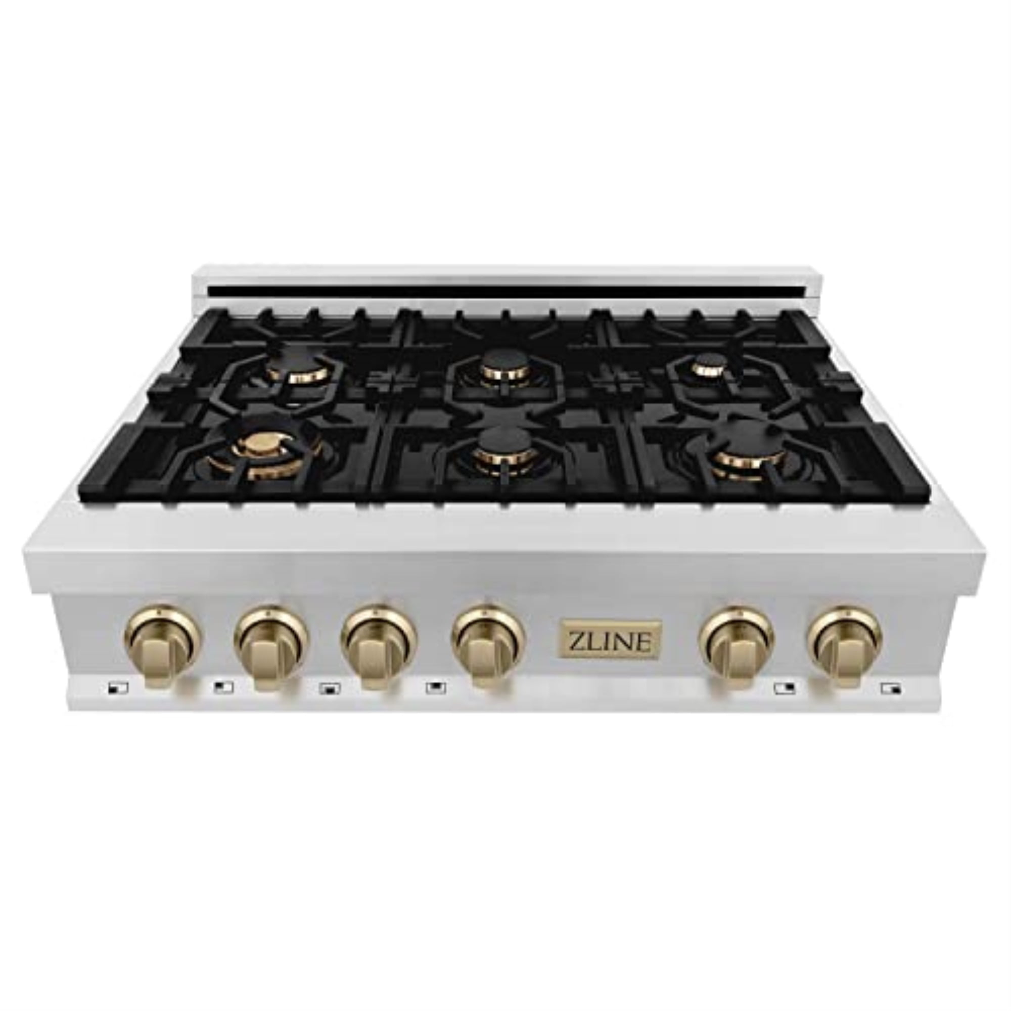 ZLINE 36 in. Autograph Edition Rangetop in Stainless Steel with Champagne Bronze Accents (RTZ-36-CB)