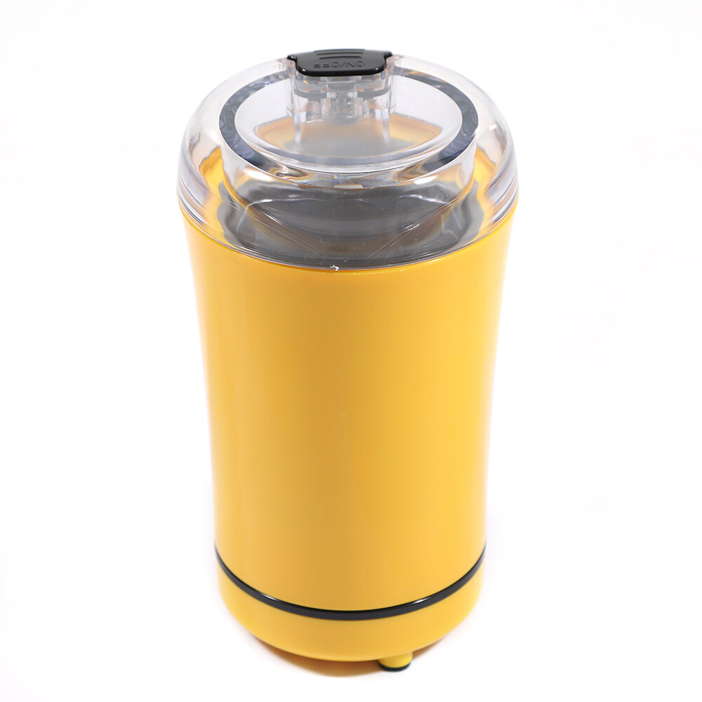 Yellow Electric Coffee Grinder, Electric Blade Spices, Coffee Grinder, Fast Coffee Grinder With Stainless Steel Blade, Electric Coffee Beans, Spices, Herbal Nuts, Grains