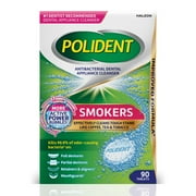 (2 pack) Polident Smokers Antibacterial Dental Appliance Cleanser Tablets, 90 Ct