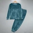 thumbnail image 3 of Posijego Womens Velvet Velour Pajama Sets 2 Piece Long Sleeve Tops and Pants Set Womens Matching Loungewear, 3 of 5