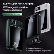 Magnetic 10,000 mAh Power Bank, Fast Charging 20W with USB Type C Charger, LED Display, Magsafe-Compatible Powerbank Portable Charger