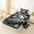 thumbnail image 2 of Homewish Sugar Skull Alphabet D Twin Sheets,Halloween Romantic Flower Bedding,3 Pieces,1 Fitted Sheet and 1 Pillowcase, 2 of 6