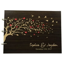 Handmade Wood Engraved Personalized Guest Book Rustic Wedding Advice Book Photo Album Custom Scrapbook.