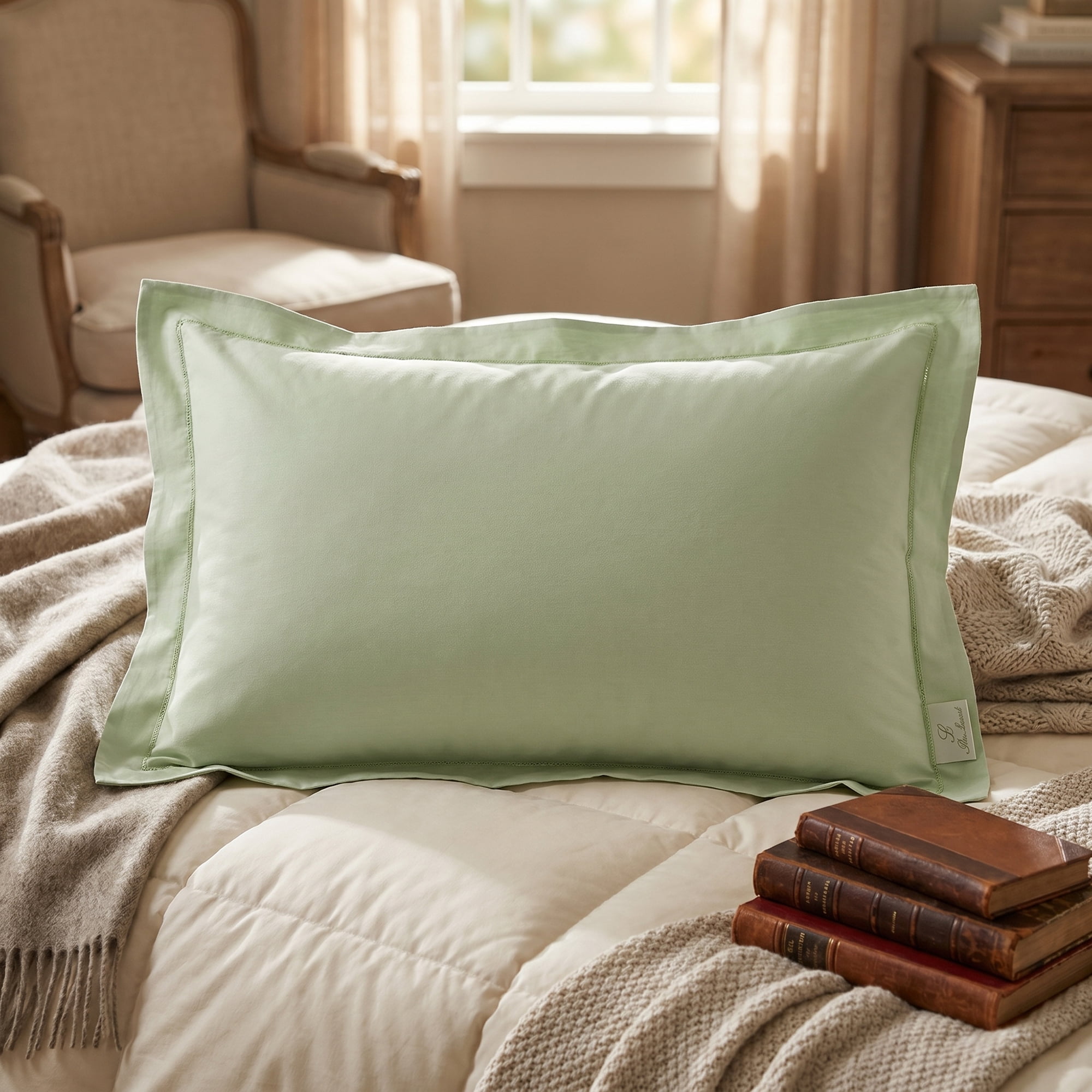 Unique Bargains 2 Pack Cotton Pillowcase Cooling Envelope Closure Bedding Queen Green