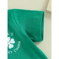 thumbnail image 6 of Bslissey Toddler Boys Pants Set Short Sleeve Letter Shamrock Print Crew Neck T-shirt Casual Long Pants 6M 12M 18M 24M 3T Infant Boy 2Pcs Ireland Festival Outfits, 6 of 8