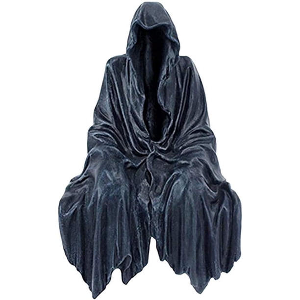 Estatuilla De Decoración Gótica De Resina Para Decoración De Exteriores, Estatua Segadora, Estatua Sentada, Escultura De Adorno De Escritorio De Resina Serendint HA035196-00