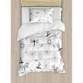 thumbnail image 3 of Ambesonne Dragonfly Indian Bohem Inspired Flying Butterfly Like Bugs and Flowers Dandelion Image Duvet Cover Set, 3 of 3