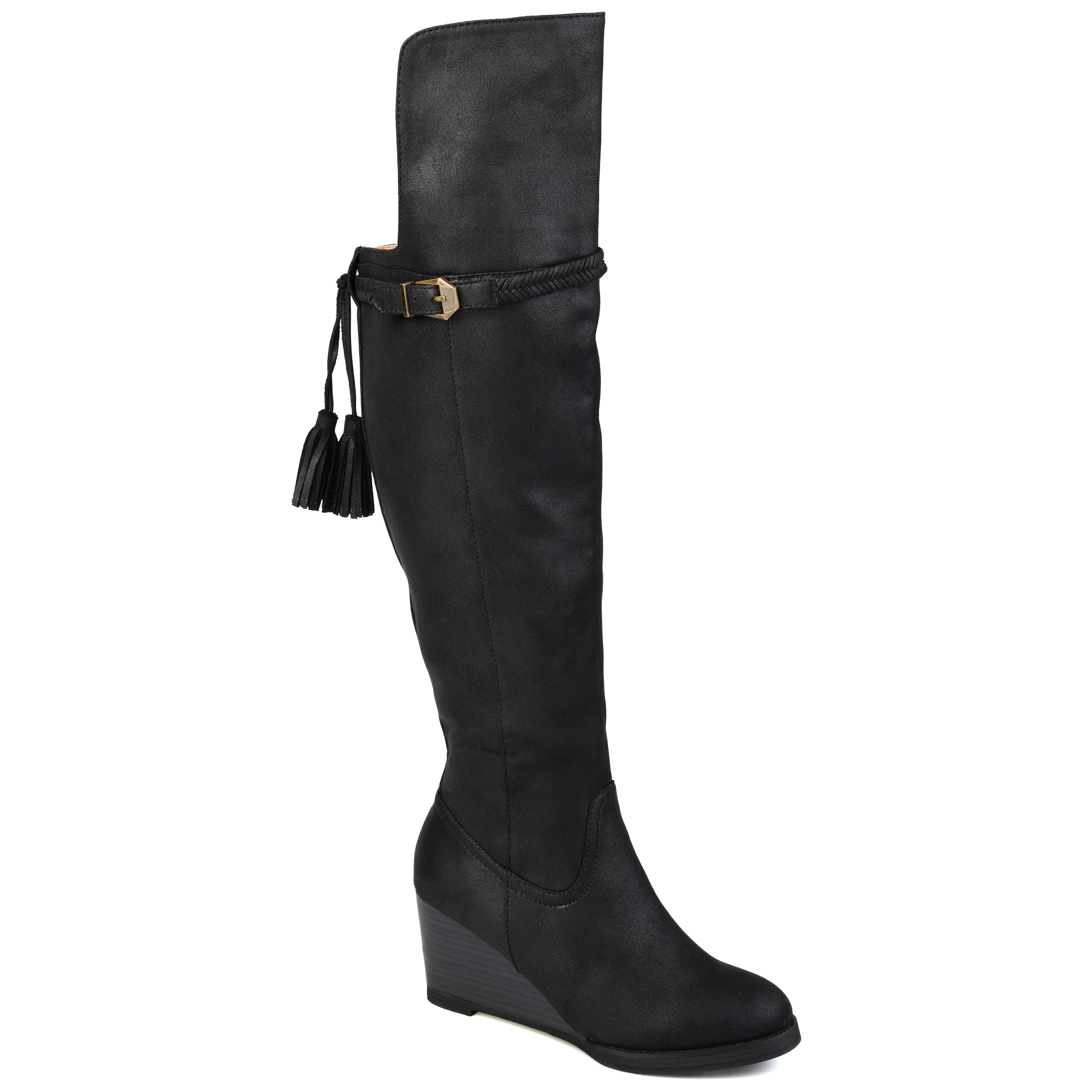 wedge heel calf boots
