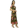 thumbnail image 4 of Bimba Women's Floral Smocked Waist Cotton Maxi Summer Chic Dress, 4 of 7