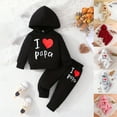 thumbnail image 6 of Mercatoo Baby 2 Piece Outfit I Love Papa Sweatsuit Set Long Sleeve Hoodies Sweatpants Suit Cotton Cute Joggers 𝐓racksuit, 6 of 6