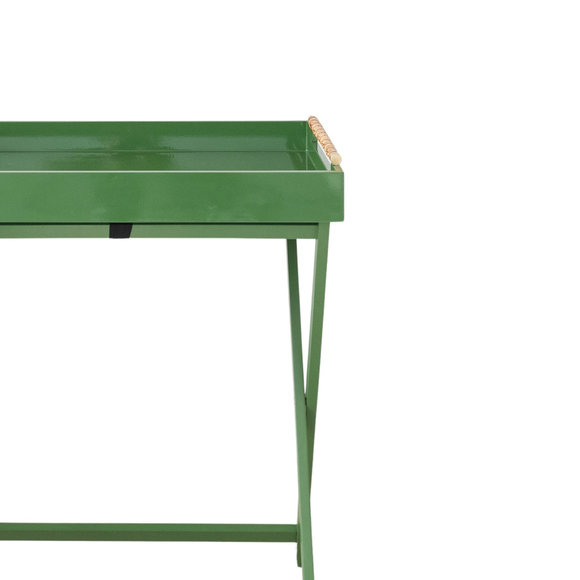 Creative Co-Op Verdant Bamboo-Handled Folding Tray Table, Green