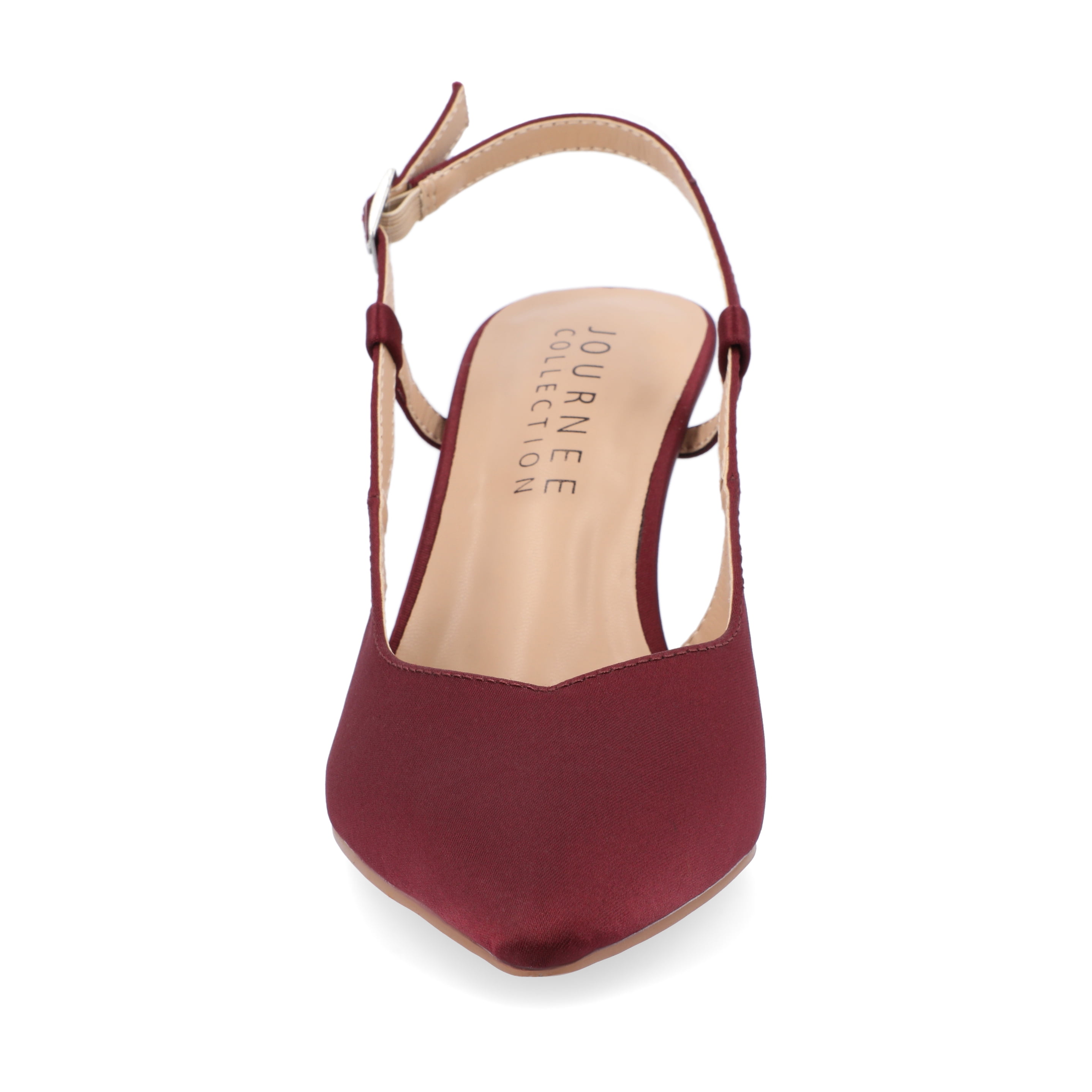 Journee Womens Knightly Sling Back Mid Stiletto Pointed Toe Pumps, Widths Available