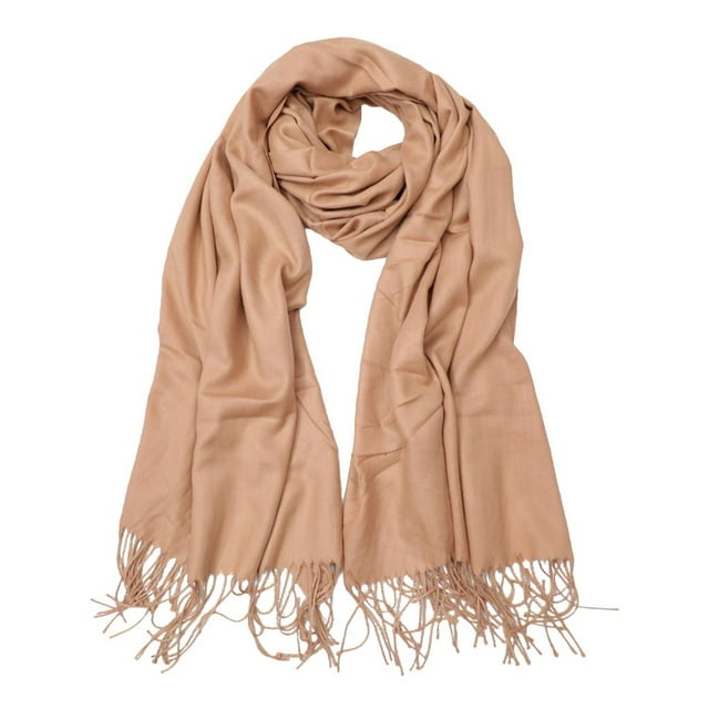 Bufanda Larga Sólida Del Del Mantón de La Cachemira de Seda de Pashmina Cálida de Las Señoras de Las Mujeres Caqui Macarena Bufanda larga para mujer