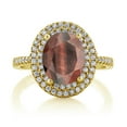 thumbnail image 2 of Gem Stone King 2.36 Ct Oval Red Tiger Eye 18K Yellow Gold Plated Silver Ring (Size 5), 2 of 4