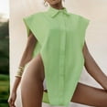 thumbnail image 2 of El temperamento de la moda de verano de las mujeres muestra la camisa suelta del hombro Chaleco de color sólido Fridja  hj372, 2 of 9