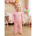 thumbnail image 4 of Cjfdfy Newborn Baby Girls One Birthday Outfit First Birthday Ruffle Long Sleeve Cake Embroidery Tops And Colorful Elastic Waist Pants Set Cute 1St Birthday Fall Winter Clothes Set, 4 of 9